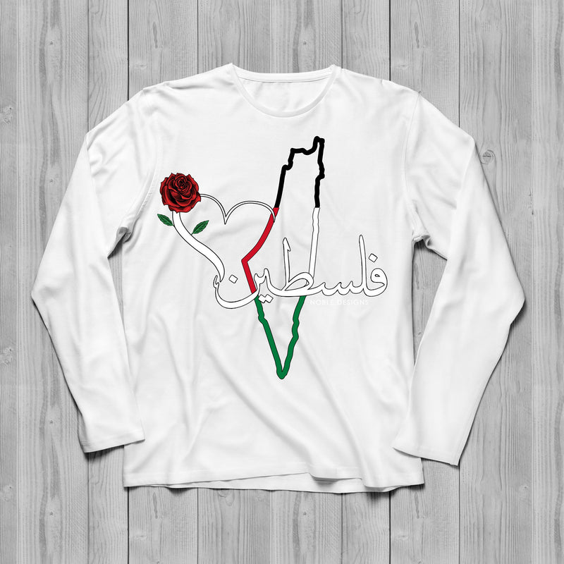 Mosaic Collection: Palestine Long Sleeve T-Shirt [Men's Front Design] - Noble Designs
