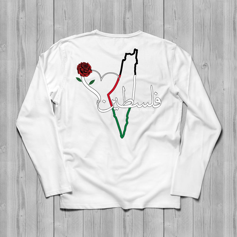 Mosaic Collection: Palestine Long Sleeve T-Shirt [Women's Back Design] - Noble Designs