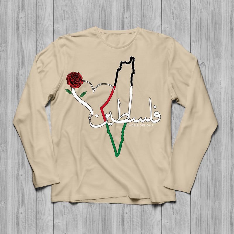 Mosaic Collection: Palestine Long Sleeve T-Shirt [Men's Front Design] - Noble Designs