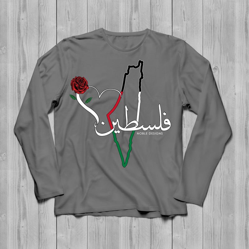Mosaic Collection: Palestine Long Sleeve T-Shirt [Men's Front Design] - Noble Designs