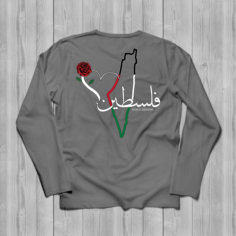 Mosaic Collection: Palestine Long Sleeve T-Shirt [Women's Back Design] - Noble Designs