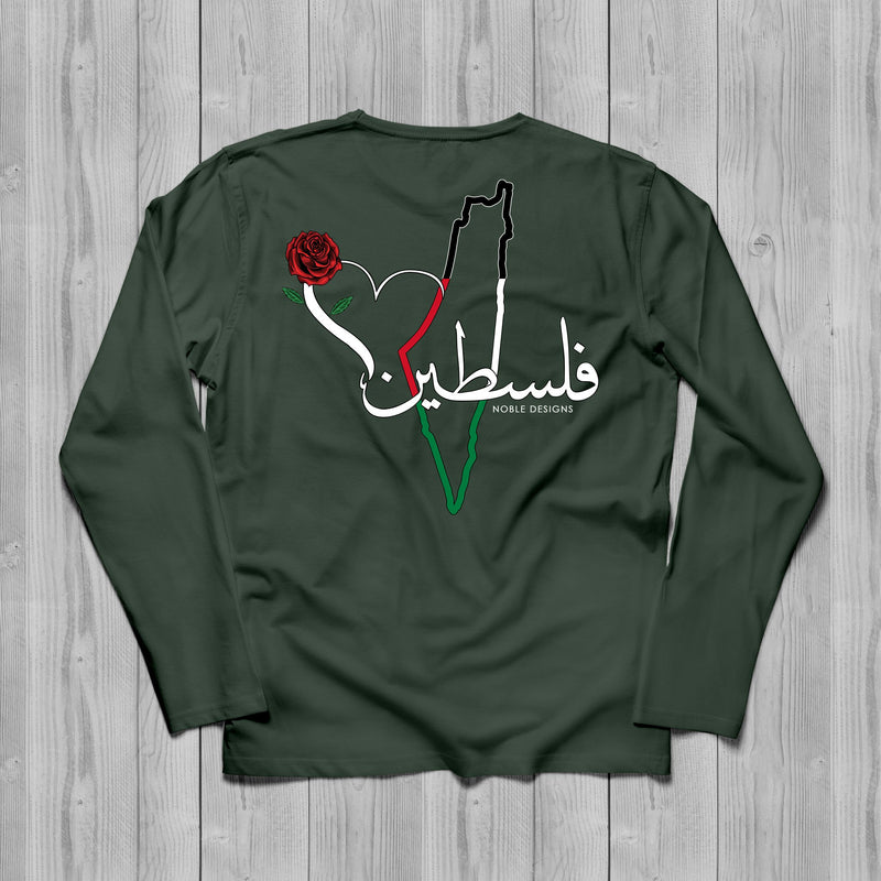 Mosaic Collection: Palestine Long Sleeve T-Shirt [Women's Back Design] - Noble Designs